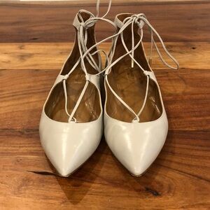 Aquazzura Christy Tan Leather Flats size 41